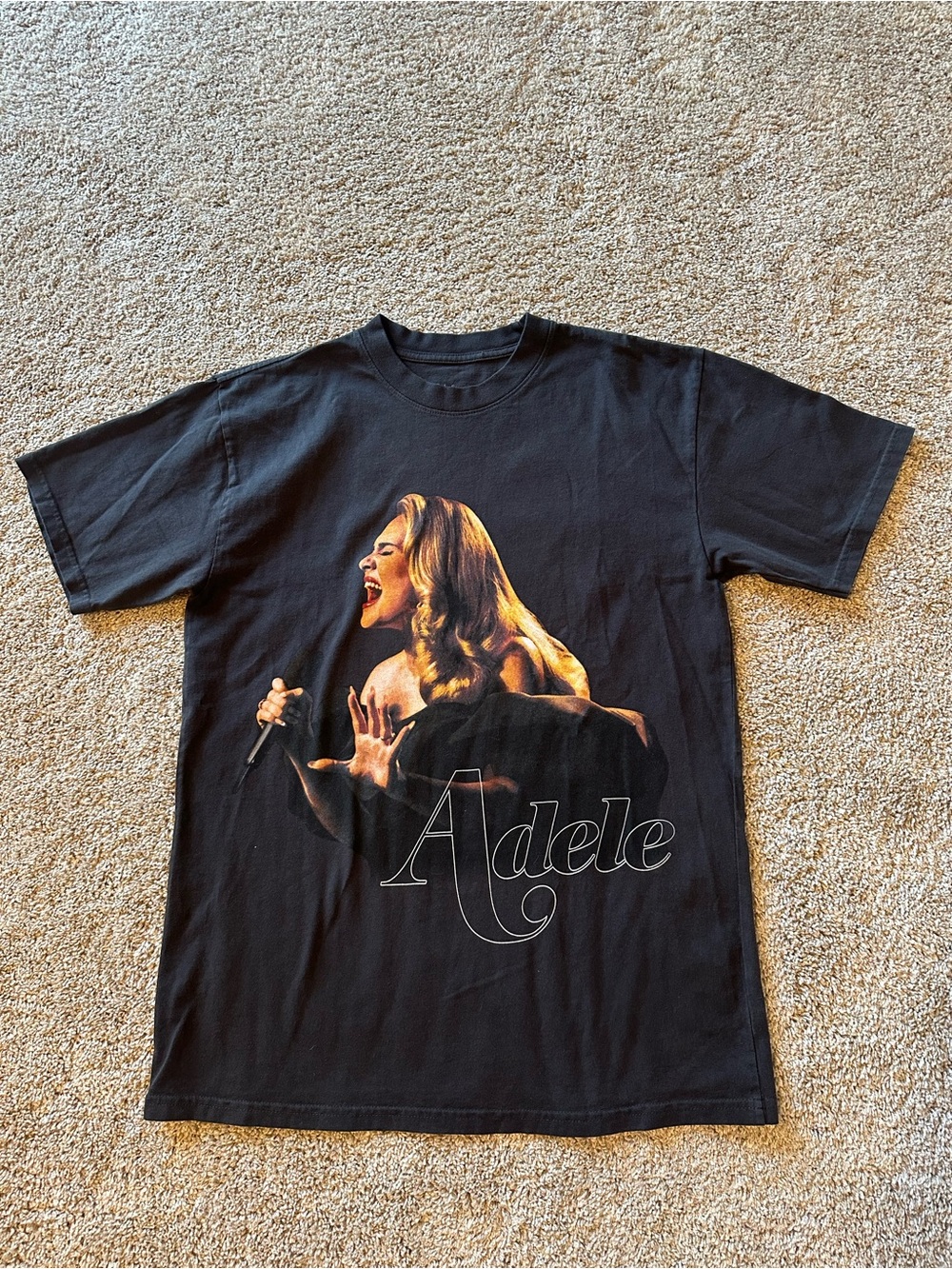 Adele Dark Gray Graphic Concert Tee M Unisex